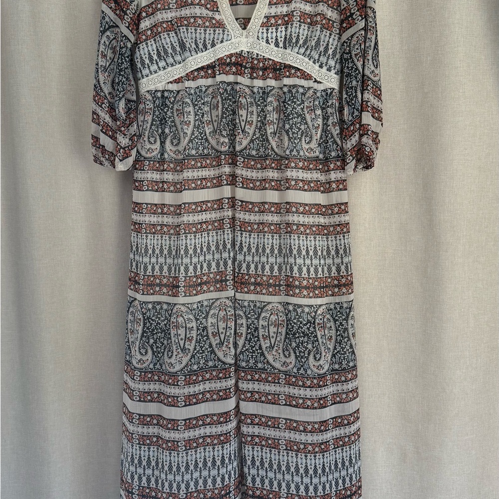 Forever 21 Multicolor Paisley Long Sleeve Dress